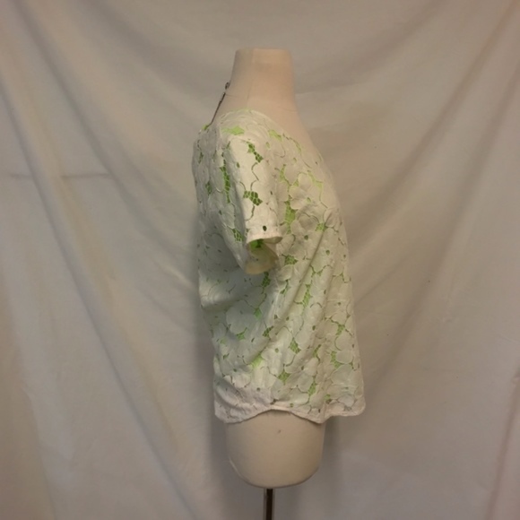 Collective Concepts Lace & Neon Layered Blouse Medium - Picture 7 of 8